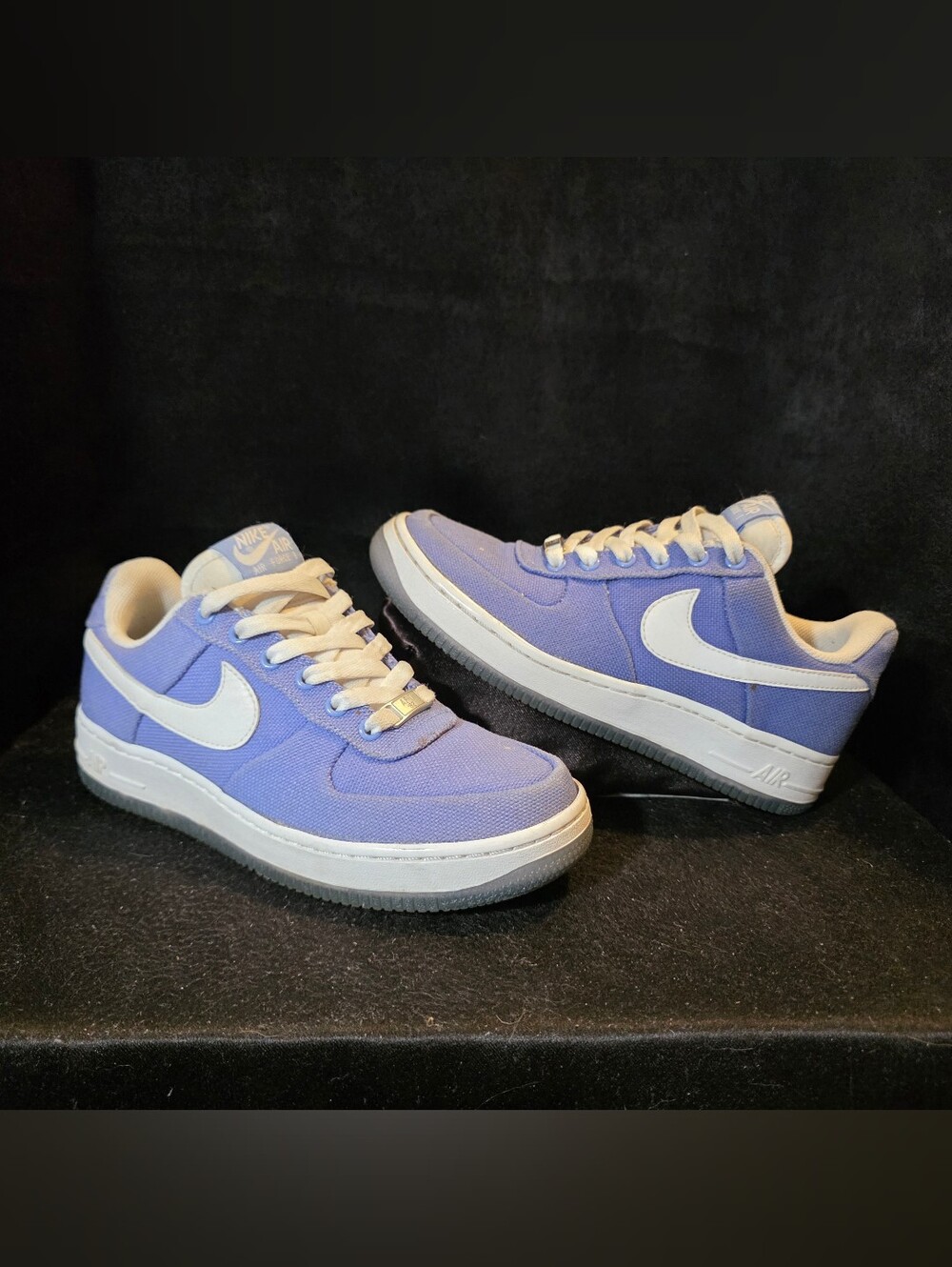 Nike Womens Lavender Canvas Air Force 1 Sneakers Size 6.5